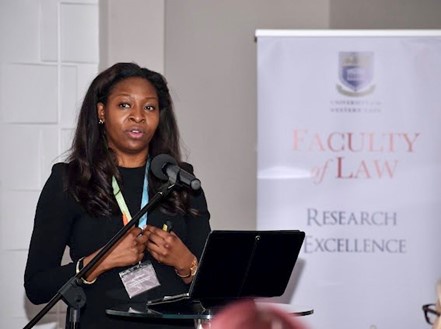 Photo of Dr Onyoja Momoh presenting at the 25th Annual Family Law Conference in Cape Town