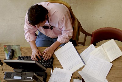 student studying