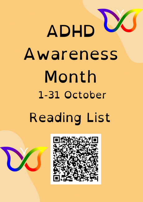 ADHD Reading List poster with QR Code