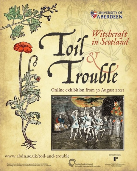 Poster advertising the exhibition Toil and Trouble