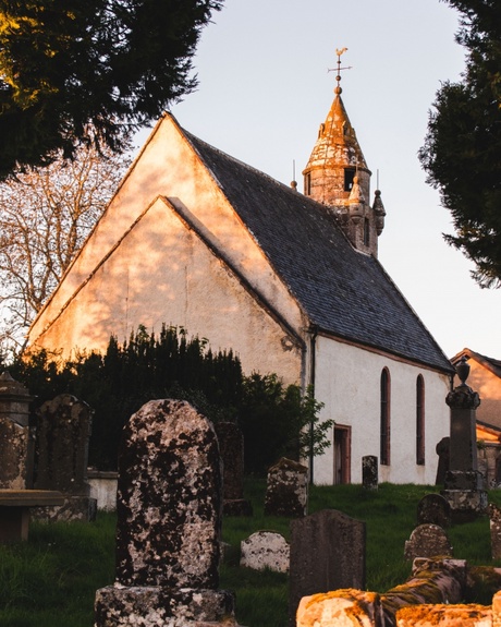 Wardlaw Mausoleum with sun shining on it