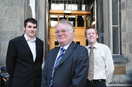 Alan Mccue, Professor Stephen Logan and Calum Hepburn