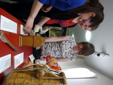 Students curating the exhibition