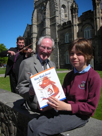 L-R Paul Anderson. Robbie Shepherd and Vincent McCafferty launched Nae Bad Ava