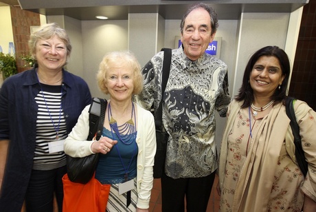 Biddy Fisher (wife of the Executive Director of the Association of Commonwealth Universities), Dr Hilary Homans, Justice Albie Sachs, and Professor Saeeda Khan (Vice Chancellor of the Fatima Jinnah Women's University in Pakistan)