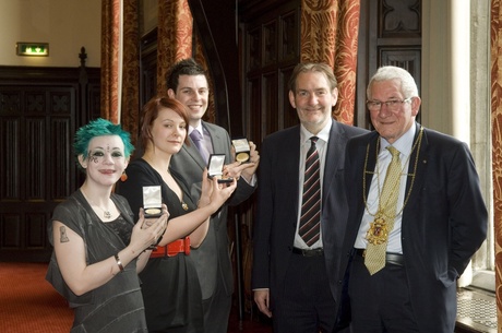 Alicia Mason, Rachel Smillie, Ryan Whelan, Professor Ian Diamond, Principal and Vice-Chancellor of the University of Aberdeen, Lord Provost of Aberdeen, Peter Stephen