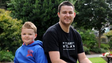 Craig Smaaskjaer with his nephew Jack, who spearheaded the campaign for his cousin James