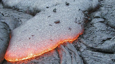 Carbon dioxide is absorbed by basalt lava rock