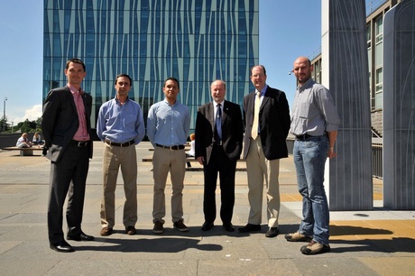 Visitors from Ecopetrol, AGCC and British Embassy in Colombia, outside the Sir Duncan Rice Library