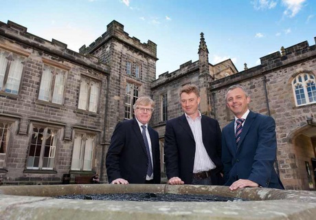 Barry Page (left) and Stewart Easton of GDF SUEZ E&P UK with (centre) Dr Stuart Archer