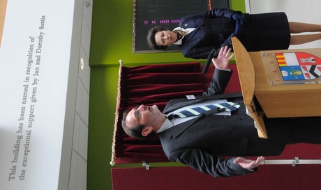 Her Royal Highness The Princess Royal and Professor Ian Diamond, Principal and Vice-Chancellor of the University of Aberdeen, at the official opening of the Suttie Centre for Teaching and Learning in Healthcare