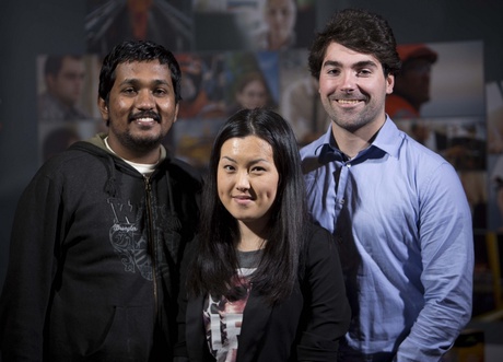 L-R Energy Apprentice winner Lalit Bhamare with runners up Gulbikesh Valeyeva and Wyndham Williams.