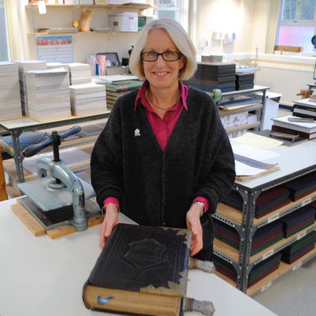 University bookbinder Trish Burge