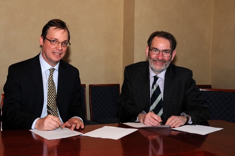 From left Professor John Board, Dean of Henley Business School, and Professor Ian Diamond