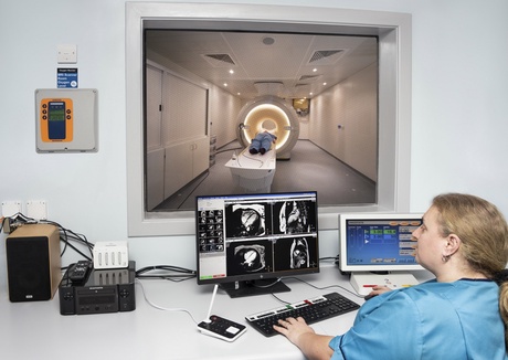 The control room of the University of Aberdeen 3T MRI scanner