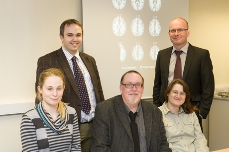 (front row) Dr Jennifer Perrin, Professor Ian Reid, Susanne Merz (back row) Dr Daniel Bennett and Professor Christian Schwarzbauer