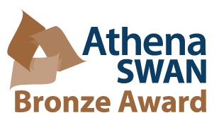 Brown and blue Athena SWAN Bronze Award logo