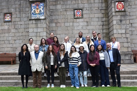 The students and lecturers on campus at Old Aberdeen