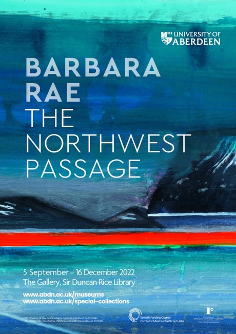 Barbara Rae exhibition poster featuring Arctic landscape