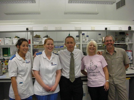 Breast cancer nurses and Prowl organiser with Professors Steve Heys and Mike Rogers