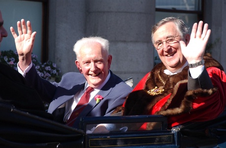 John Mallard receiving freedom of Aberdeen - copyright Norman Adams