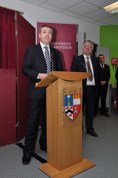 Cabinet Secretary for Rural Affairs and the Environment Richard Lochhead MSP at the official opening of Oceanlab 2