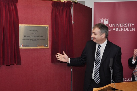 Cabinet Secretary for Rural Affairs and the Environment Richard Lochhead MSP at the official opening of Oceanlab 2