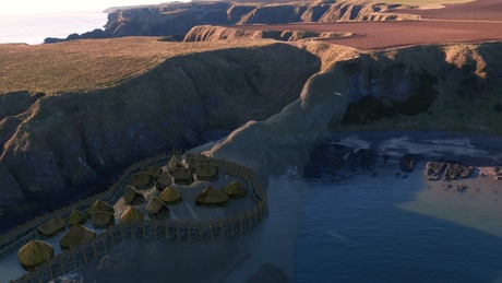 New video footage shows an artist's impression of what the settlement at Dunnicaer may have looked like