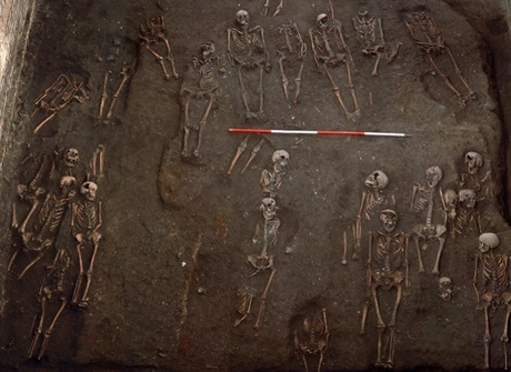 Excavation of the cemetery of the Hospital of St John the Evangelist in 2010. Copyright Cambridge Archaeological Unit.