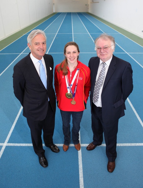 Tim O'Toole, Hannah Miley and Professor Stephen Logan