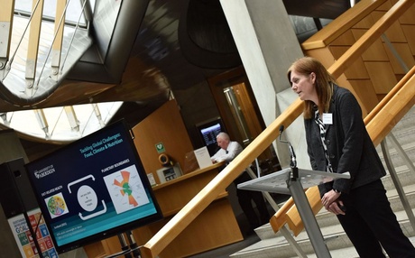 Jenny Macdiarmid speaking at the Holyrood reception