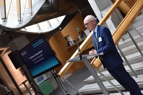 Principal George Boyne speaking at the Holyrood reception