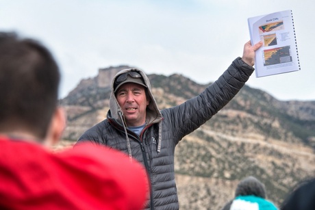 Professor John Howell teaching during fieldwork in Utah