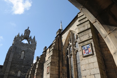 Kings College buildings with a blue sky in the background