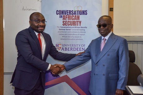 Dr Manu Lekunze (left) with the Honourable Albert Kan-Dapaah