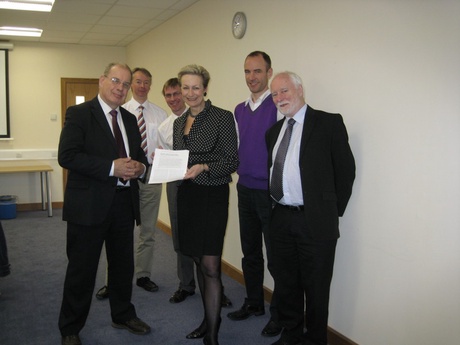 Professor Gordon Walkden (Deputy Head of College), Dr Richard Neilson (School of Engineering), Mark Critchley (NSRI), HM Ambassador to Mexico Judith Macgregor, Dr Trevor Stack (School of Language & Literature), Gordon Keir (SDI)