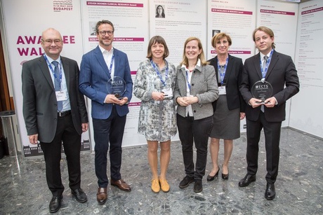 Emeritus Professor Miep Helfrich (3rd from left) receives the 2019 European Calcified Tissue Society (ECTS) Mike Horton Award