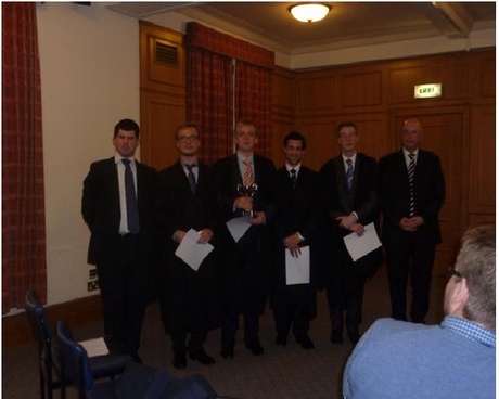 From the left, Neale Tosh, Lukaxz Andrzej, Jan Scholz, David D’Aleo,Fraser Stewart and Sheriff Peter Hammond.