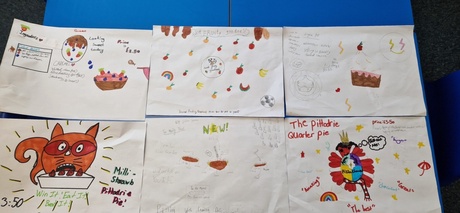 Six different drawings of pupils' ideas