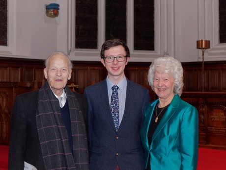 (L-R) Professor Derek Ogston, James Aburn and Margaret Carlaw