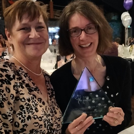 Members of the the DFN Project SEARCH programme at the University of Aberdeen pose with an outcome award