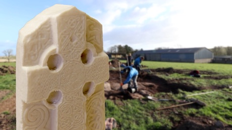 A copy of a Pictish carved stone created using photogrammetry and a 3D printer