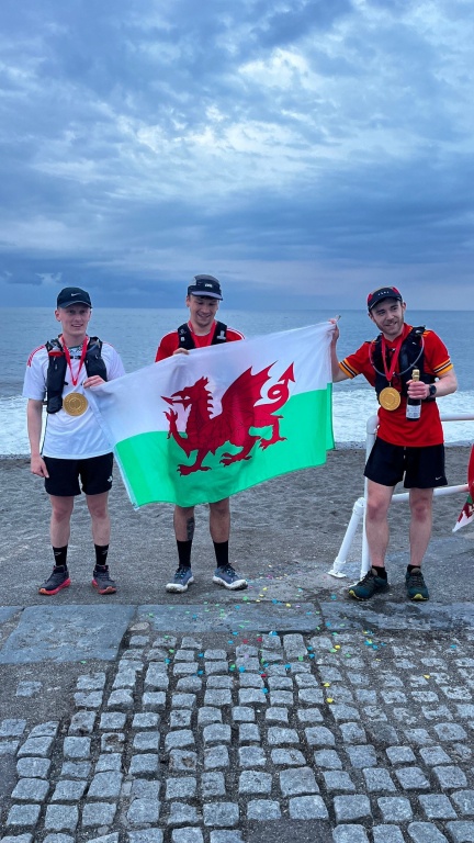 Richard (on the left) with Callum and Finn after completing the race