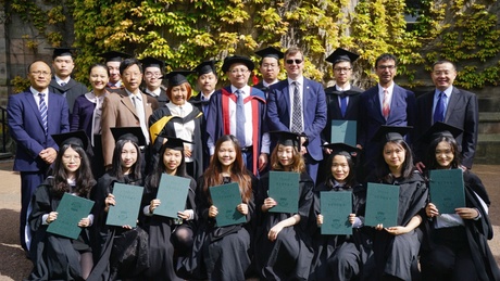 The graduating cohort of business students from South China Normal University who graduate on Tuesday