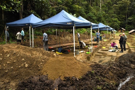 Archaeologists undertaking recovery work on Templeton’s Crossing