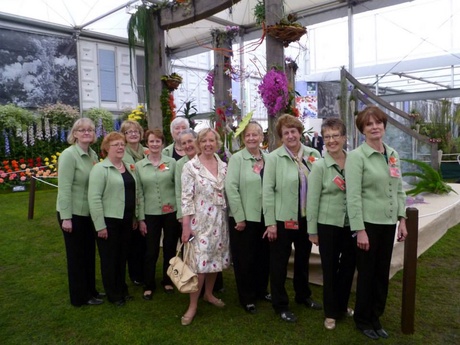 The SAFAS team with Dragon's Den star Deborah Meaden at Chelsea Flower Show 2013