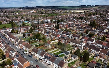 Drone picture of houses