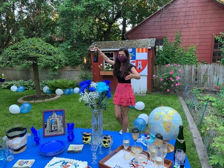 Julia Stockwell celebrated her graduation in her garden just outside Boston, MA, USA