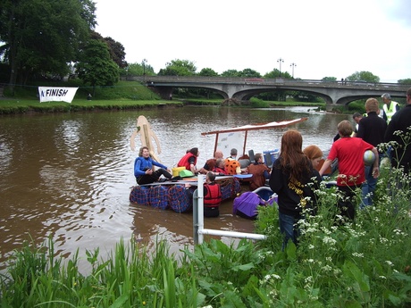 Professor Steve Heys aboard the Boffin' Bobbins raft