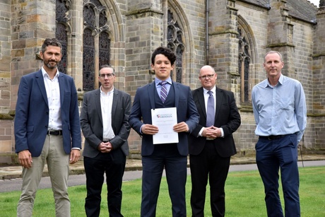 Left to right: Alasdair Sutherland, John Strachan, Tarken James Moore, Professor Greg Gordon and Chris Hunt